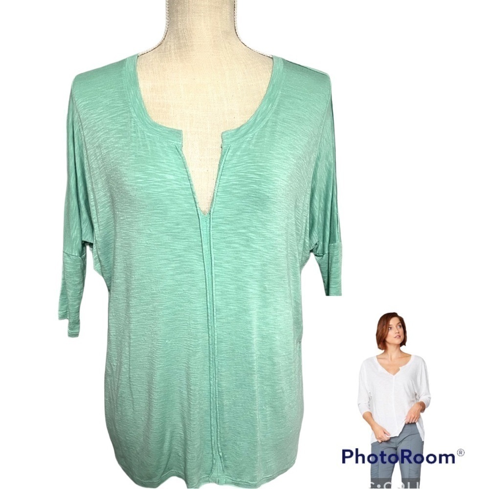 Anthropologie Dolan Mint Green v-neck Swing T-Shirt tunic top - Picture 7 of 7